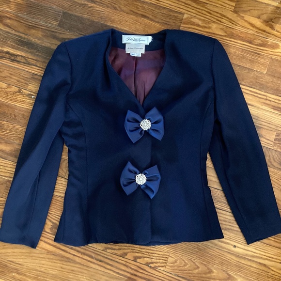 Saks 5th Ave.Arthur Doucette Navy peplum jacket - Picture 1 of 5